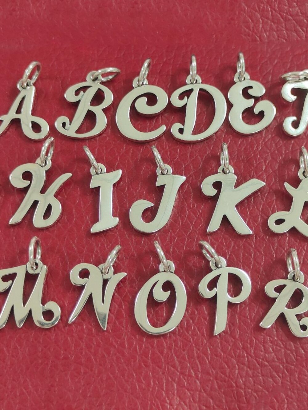 James Avery Small Script Initial Charm 925 Silver Pendant with box